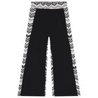 Girls Black & White Zigzag Trousers, 1, hi-res