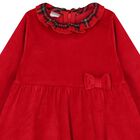 فستان بنات بفيونكه باللون الاحمر , 1, hi-res