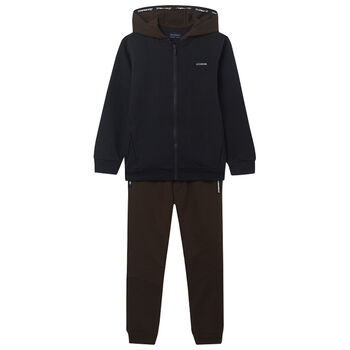 Boys Black & Khaki Tracksuit
