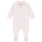Baby Girls Pink Logo Babygrow, 1, hi-res