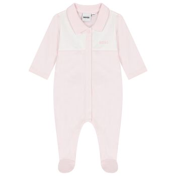 Baby Girls Pink Logo Babygrow