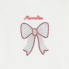 Younger Girls White & Red Embellished Bow Dress, 1, hi-res
