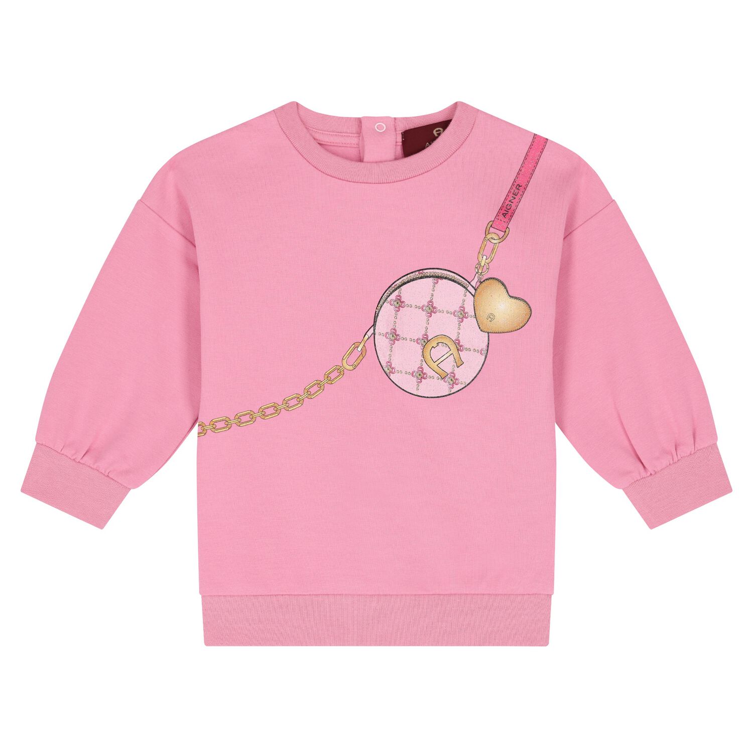 Younger Girls Pink Bag Sweatshirt, 1, hi-res image number null