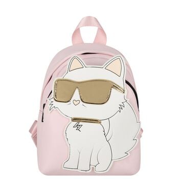 Girls Pink Choupette Logo Backpack