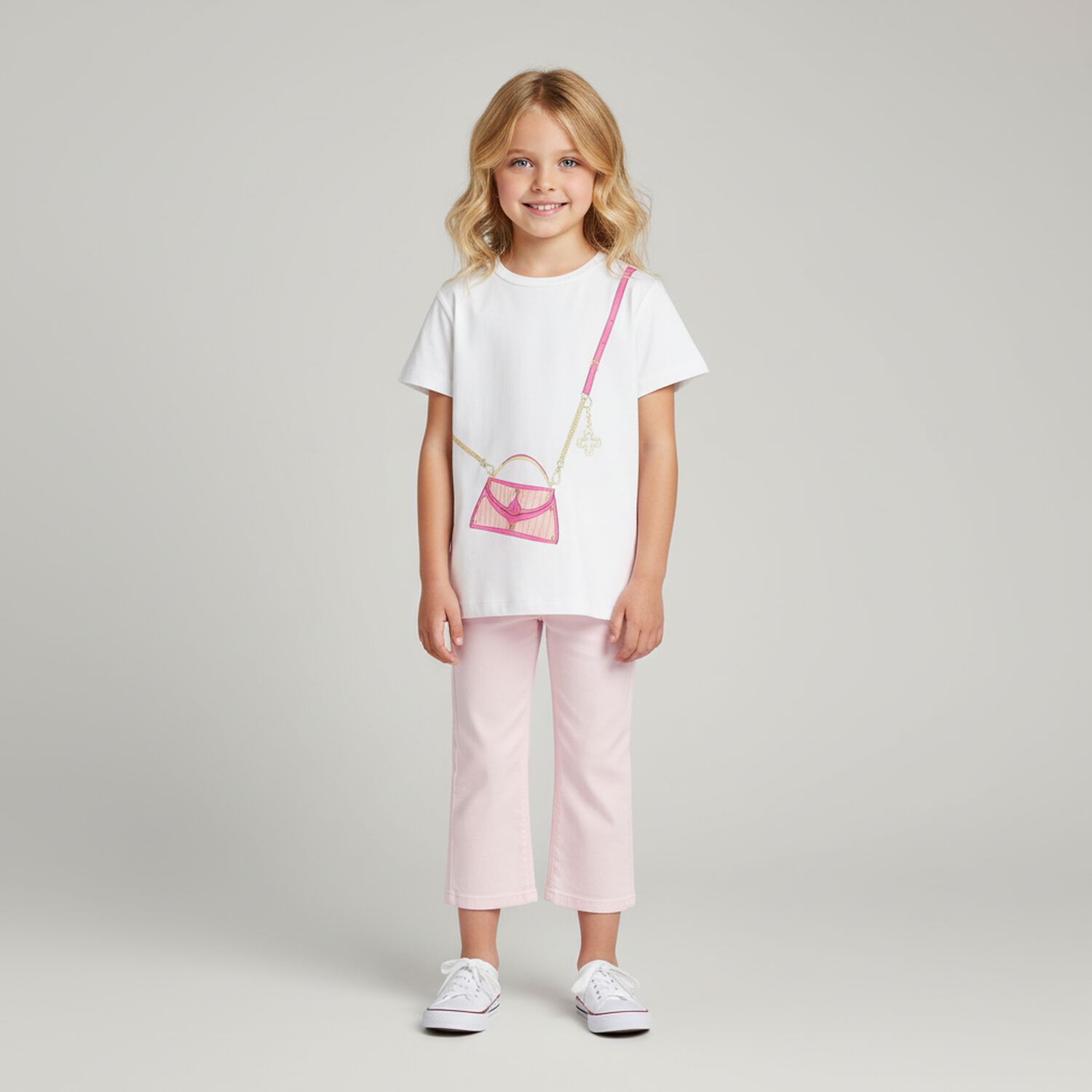 Girls Pink Logo Trousers, 1, hi-res
