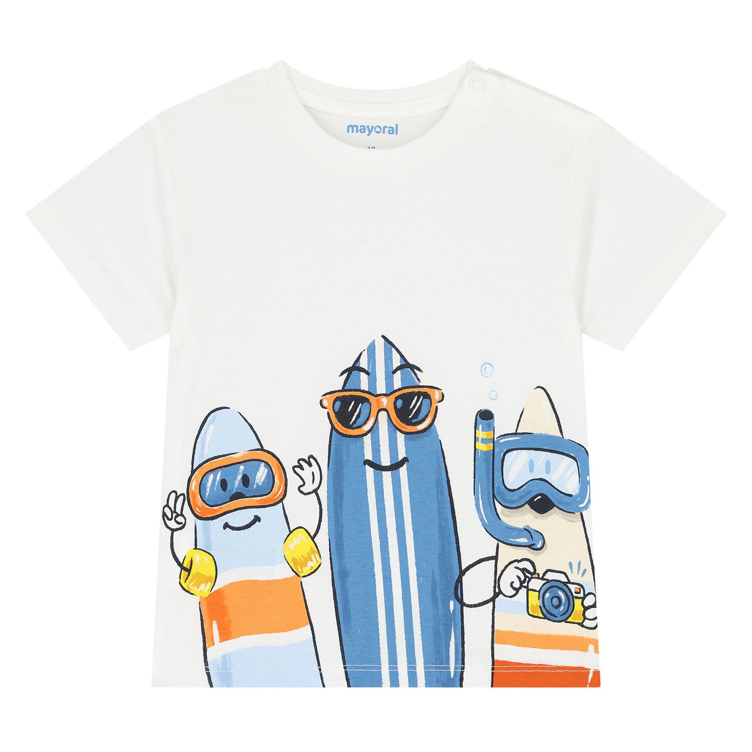 طقم شورت أبيض وبرتقالي للأولاد الصغار, 1, hi-res