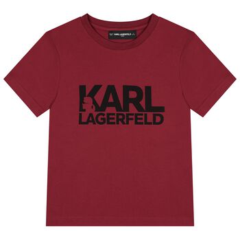 Boys Mini Me Burgundy Logo T-Shirt