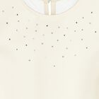 فستان تول  بناتي من الساتان بللون العاجي  , 2, hi-res