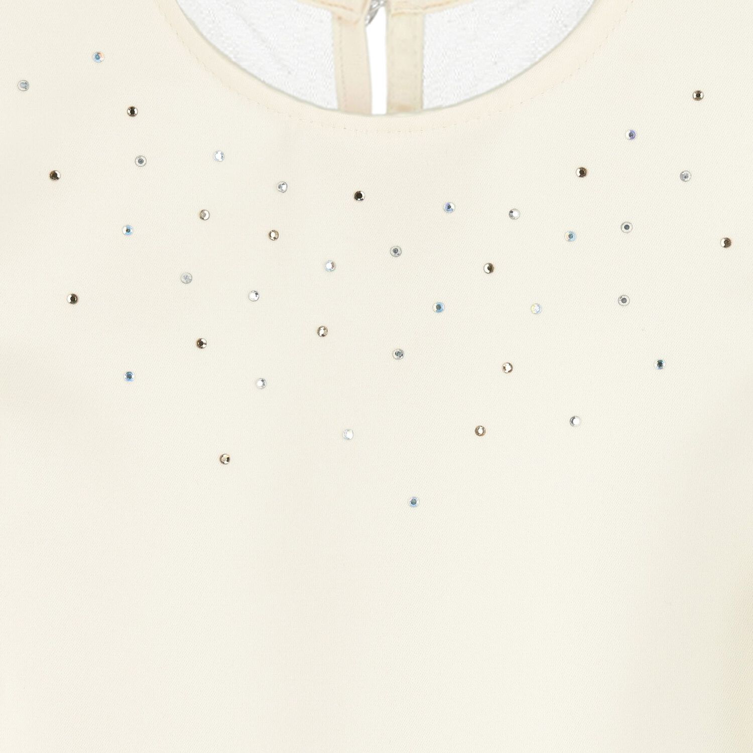 فستان تول  بناتي من الساتان بللون العاجي  , 2, hi-res