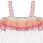 Girls White Zigzag Ruffle Dress, 1, hi-res