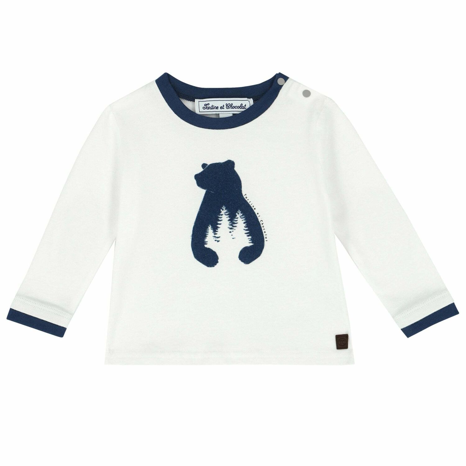 توب باكمام مطبع باللون الابيض, 1, hi-res