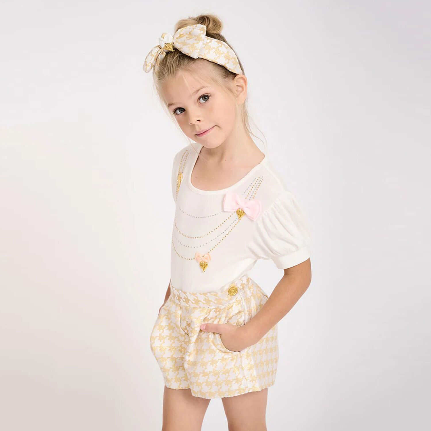 تيشيرت باللون الأبيض للبنات, 1, hi-res image number null