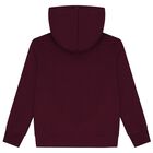 Boys Burgundy Polo Bear Logo Hooded Top, 1, hi-res
