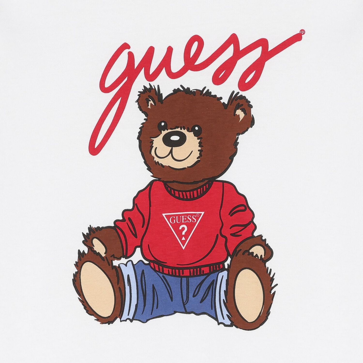 تيشيرت أولاد بشعار الدب تيدي باللون الأبيض, 3, hi-res