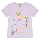 تيشيرت بنات بطبعة الزهور باللون البنفسجي, 1, hi-res