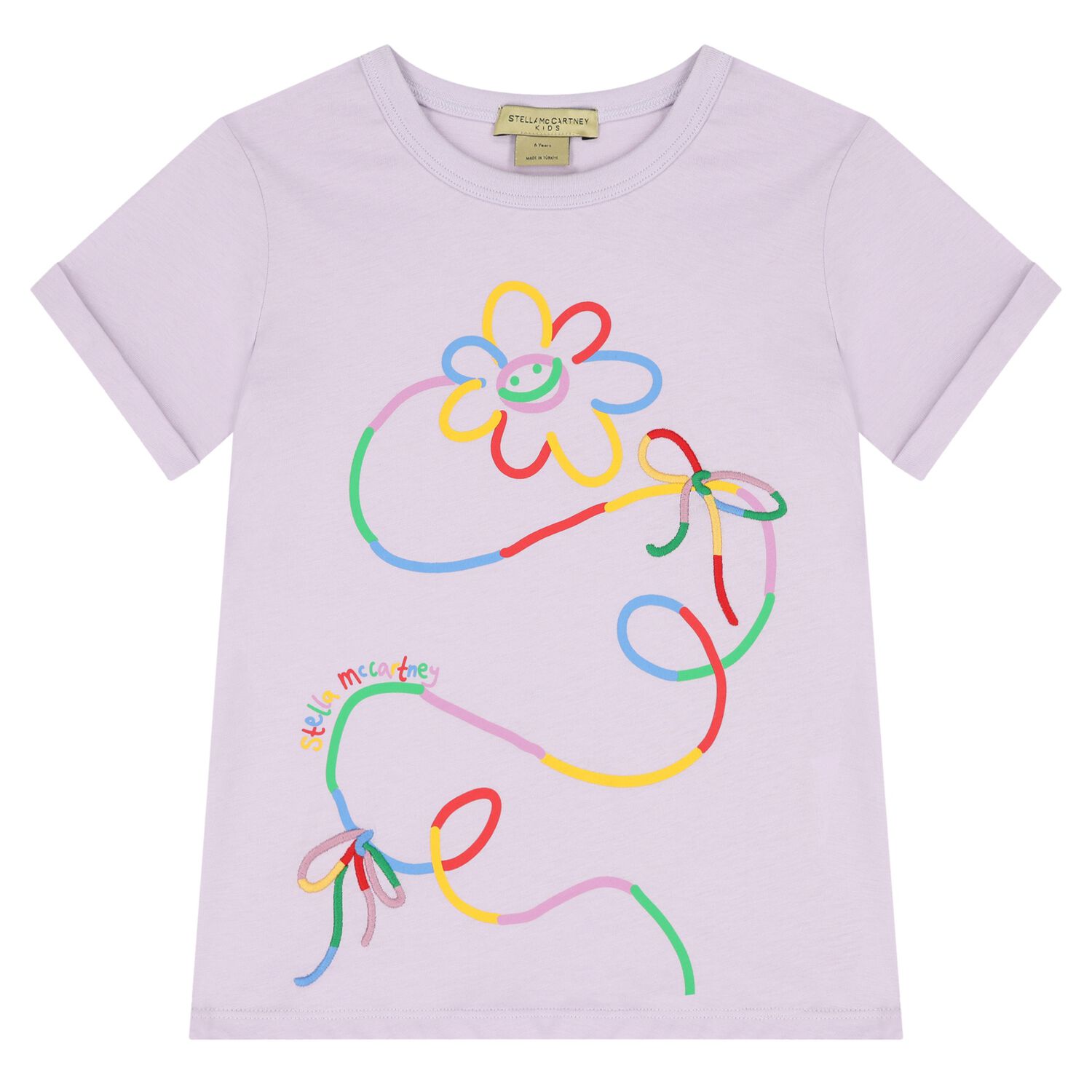 تيشيرت بنات بطبعة الزهور باللون البنفسجي, 1, hi-res