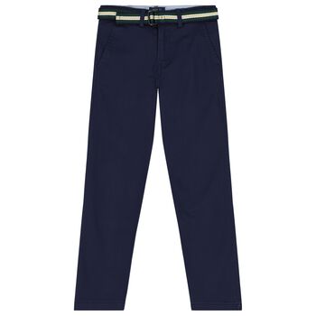 Boys Navy Blue Logo Trousers