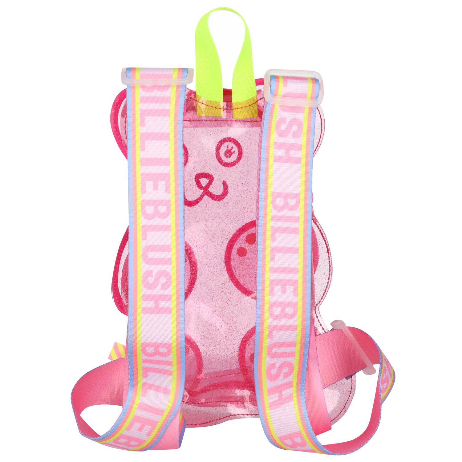 Girls Pink Teddy Bear Transparent Backpack, 1, hi-res image number null