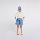 Girls Denim Blue Shorts, 1, hi-res