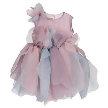 Girls Pink & Purple Organza Flower Dress