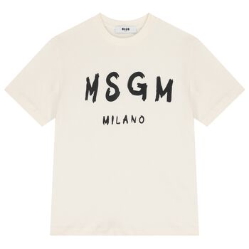 تيشيرت بالشعار باللون العاجى 