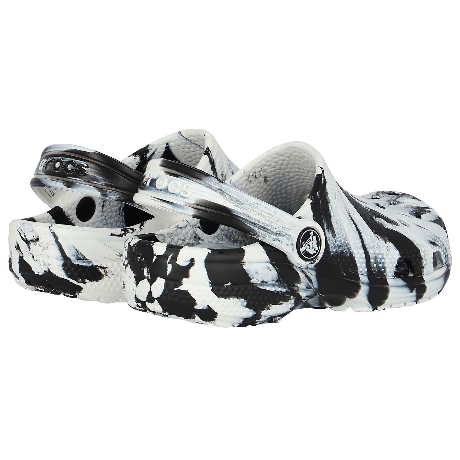 Black & White Classic Marbled Clog Sandals, 1, hi-res image number null