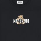 Girls Black Teddy Bear Logo T-Shirt, 5, hi-res