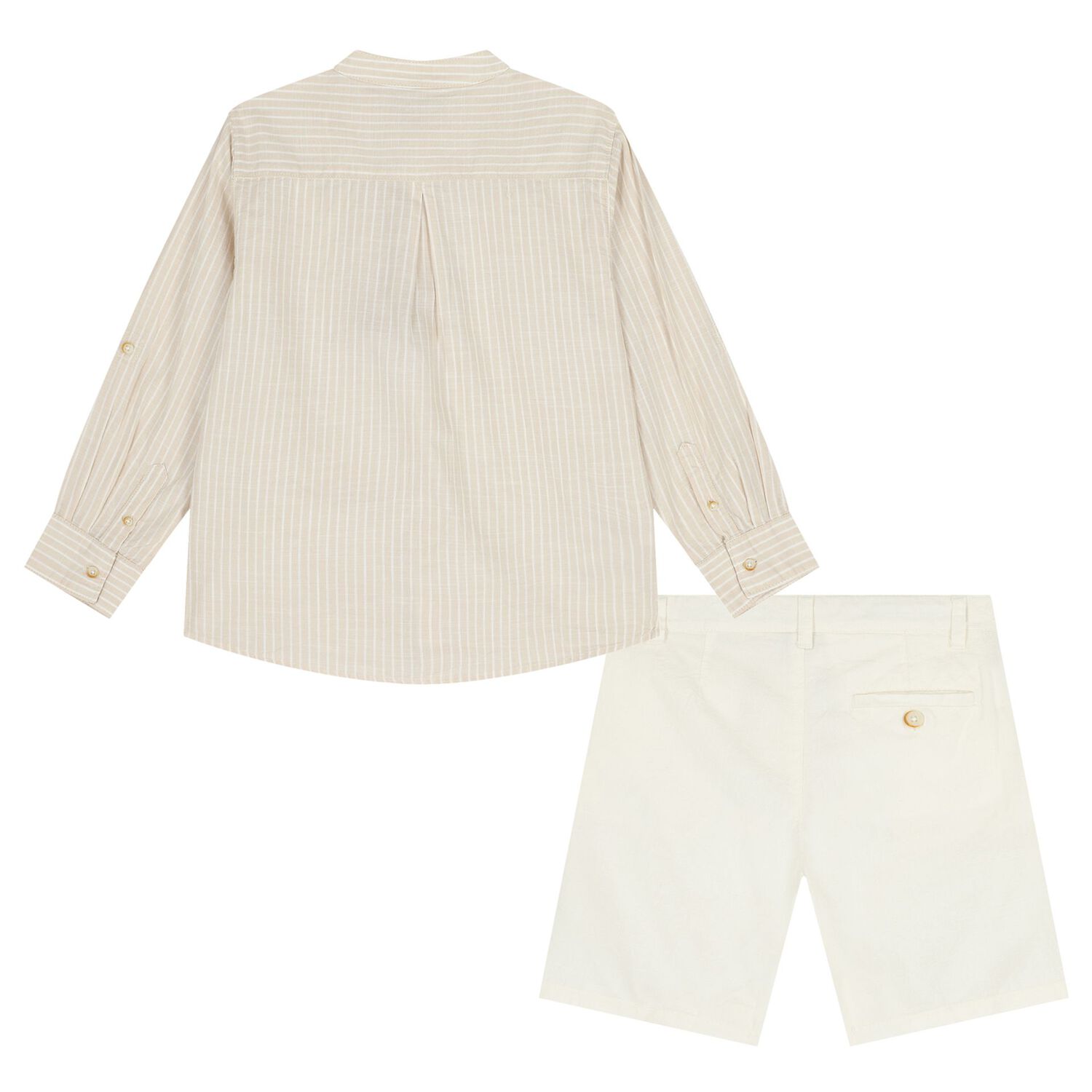 Boys Beige & Ivory Shorts Set, 2, hi-res