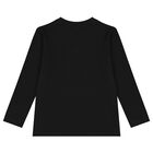 توب أولاد بأكمام بالشعار باللون  الأسود, 1, hi-res