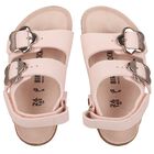 Girls Pink Milano Flower Sandals, 1, hi-res