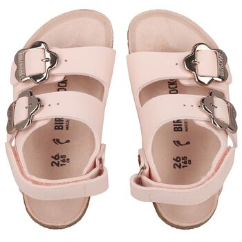Girls Pink Milano Flower Sandals