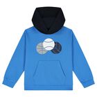 طقم بدلة رياضية أولاد بالشعار باللون الرمادي والأزرق ( 3قطع), 2, hi-res