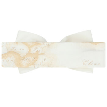 Baby Girls Ivory & Beige Geo Map Headband