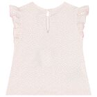 طقم شورت  بشعار باللون الوردي والأبيض للينات (قطعتين), 1, hi-res