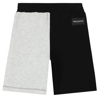 Boys Grey & Black Thunderbolt Shorts