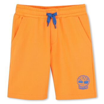 Boys Orange Logo Shorts