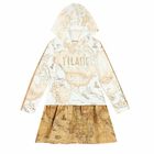 فستان هودى بالشعار بطبعة خريطة باللون البيج, 1, hi-res