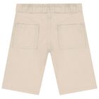 Younger Boys Beige Logo Shorts, 2, hi-res