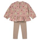 Younger Girls Pink & Beige Leggings Set, 1, hi-res