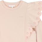 Girls Pink logo Flower Sweatshirt, 1, hi-res