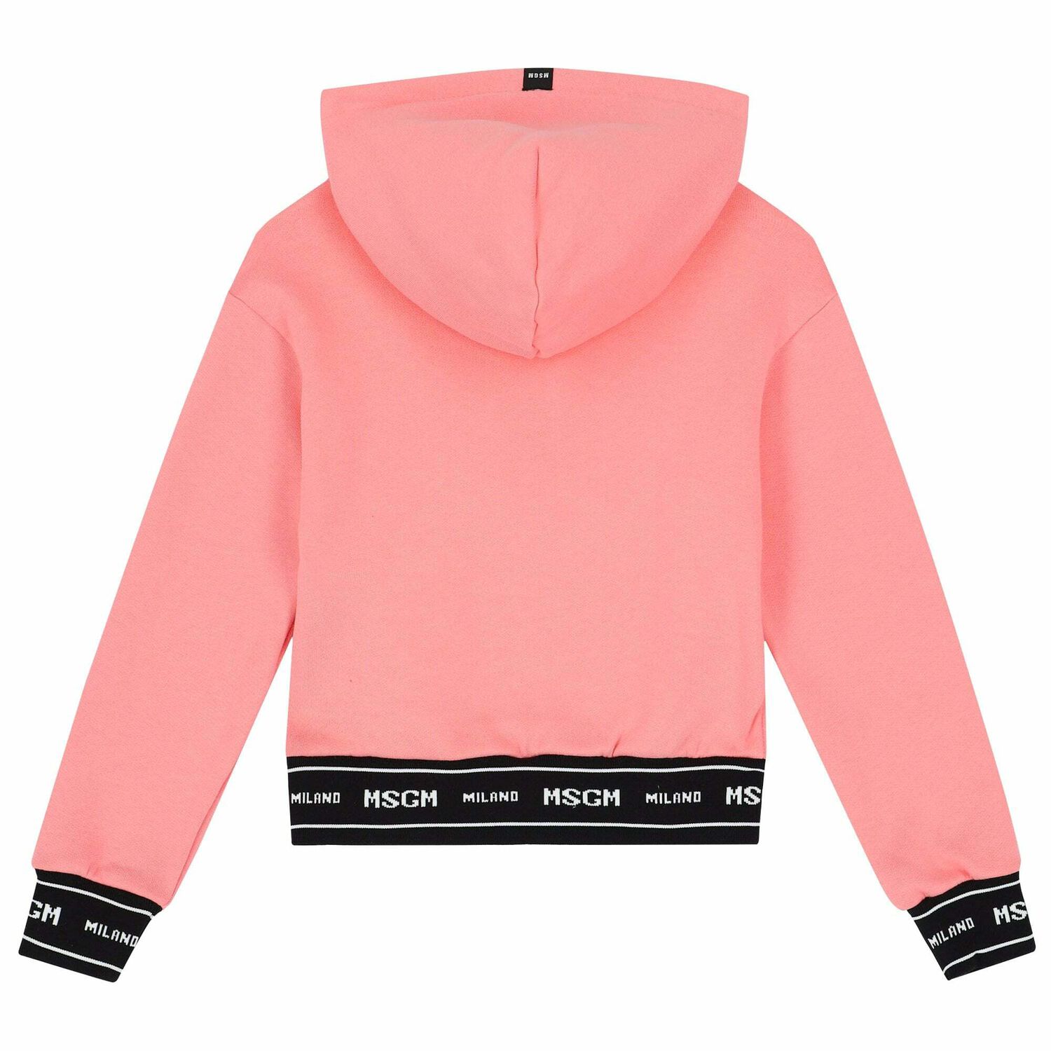 Girls Pink Logo Hooded Top, 1, hi-res