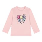 Baby Girls Pink Logo Long Sleeve Top, 2, hi-res