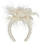 Girls Ivory Flower Headband, 2, hi-res