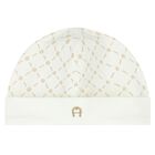 قبعة بالشعار باللون العاجى, 1, hi-res