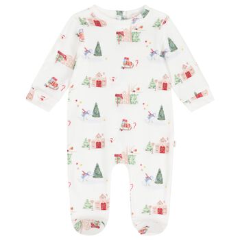 Caramelo Kids Baby Boys Ivory Christmas Babygrow, 1 Baby Boys Ivory Christmas Babygrow