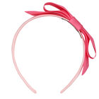 طوق شعر بنات بفيونكة باللون الوردى, 3, hi-res