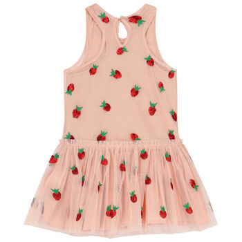 Girls Pink Strawberry Tulle Dress