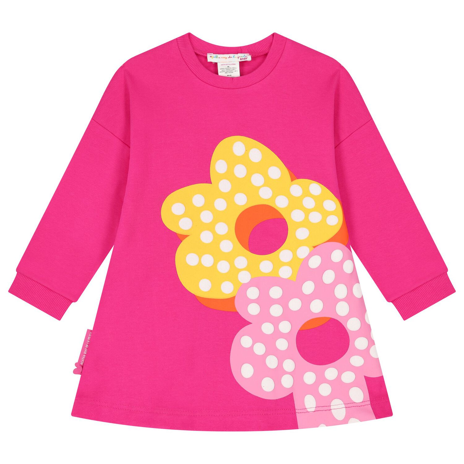 Girls Pink Flower Dress Set, 1, hi-res