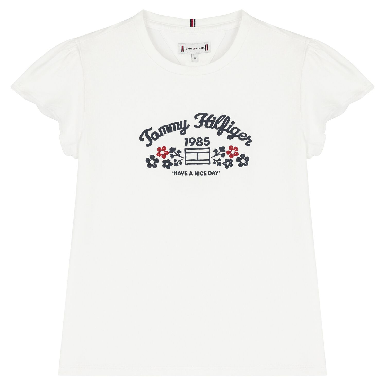Girls White Logo T-Shirt, 1, hi-res