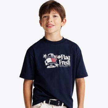 Boys Navy Blue Logo T-Shirt